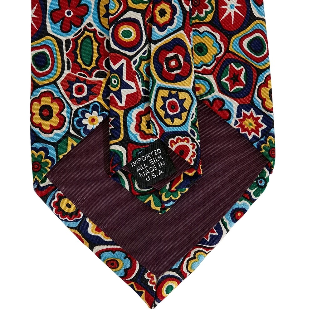 Museum of Fine Arts Boston Men's Silk Necktie Multicolor Floral Geometric - Picture 5 of 8